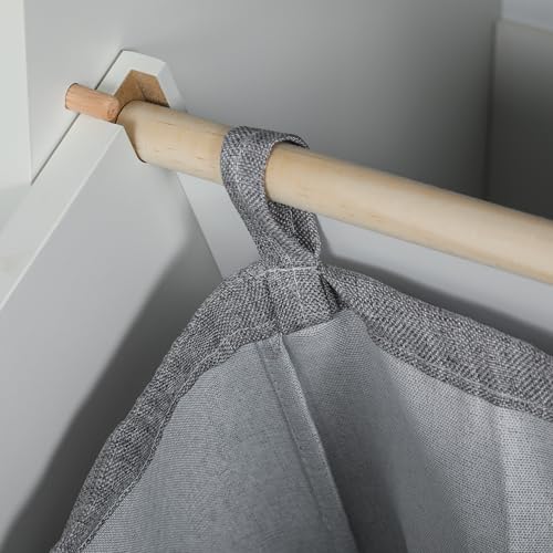 HOMCOM Mueble Auxiliar de Baño Cesto para Ropa Sucia Armario de Baño con Cajón y Diseño Anti-vuelco Mueble de Baño Moderno 52x33x90 cm Blanco - imagen 9