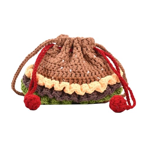 Crocheted Bag Handcrafted for Women Cute Hamburger Hand Crocheted Knitted