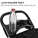 3 Wheels Pet Stroller, Pet Stroller Foldable for Small Medium Dogs Cats, Dog Carrier Trolley with Cup Holder, Storage Basket, Removable Liner and Safety Tether,Gray