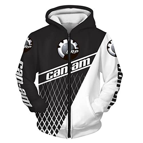 Sweat à Capuche Homme Can-am 3D Numérique Impression Zipper Veste Occasionnel Cardigan Manteau Hauts Jackets (Style-2,S)