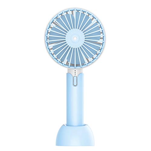 COO Mini Ventilador USB, Mini USB Ventilador de Mesa Recargable con Luz de Flash, Ventiladores de Escritorio Mesa para la Sala Ordenador Portátil Oficina Viaje y al Aire Libre etc (Sky Blue)