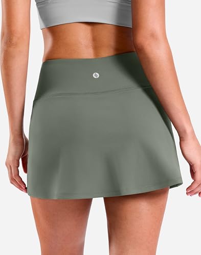 Image of SANTINY 13.5 inch /15 inch Skorts for Women with 2 Pockets High Waisted A Line Casual Pickleball Golf Skort Athletic Tennis Skirt