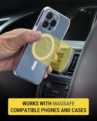 Image of Scosche MPQMRDV MagicMount Charge Pro Qi2 MagSafe Car Mount Charger, 15W Fast Magnetic Wireless Charging Phone Holder for Dashboard /Vent Compatible with iPhone 16 /15 /14 /13 /12 Pro Max Plus, Samsung S25