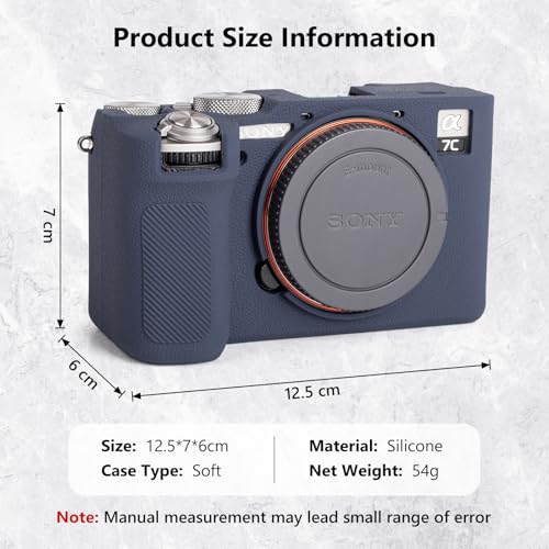 MUZIRI KINOKOO Silicone Case for Sony A7C II - Soft Rubber Protective Case - Blue - Image 3