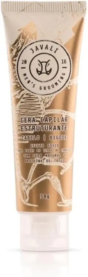 Finalizador Capilar Estruturante Cera Para Cabelo e Bigode Masculina Forte Fixação (50g)