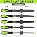 Yougfin 19 pcs File Set, Includes 5 pcs Large Steel Files, 12 pcs Jewelers File Set and Wire Brushes Ideal Hand File Tools for Woodwork, Metal, Model Applications