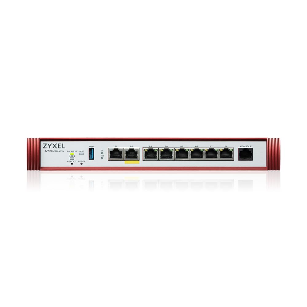 Zyxel USGFLEX200HP ZyWALL Firewall di Sicurezza Informatica ad Alta Velocità | PacchettoUTM di 1 Anno | 2x Multi-Gig 2,5G (1x PoE+) | VPN | Business Class | Fino a 100 Utenti | Nebula Cloud