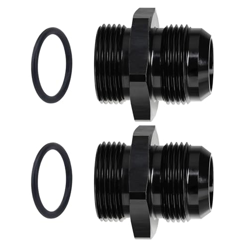 Image of EVIL ENERGY 16AN Flare to 16AN ORB Male Fuel Rail Adapter Fitting Black 2PCS