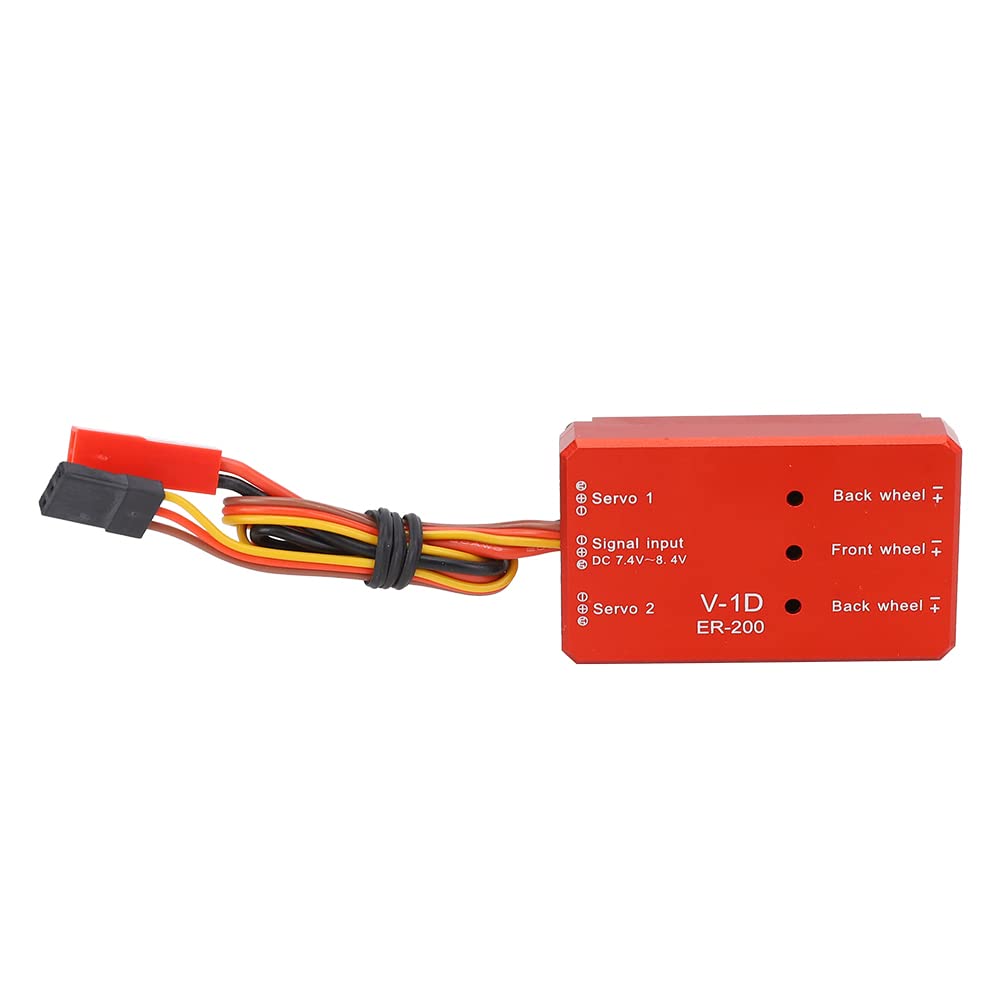 ER200 Electric Retract System Controller, Multifunction Alloy Electric Retract System Control, Alloy Electric Retractable System, for Fixed Wing Aircraft RC Accessory (Red)