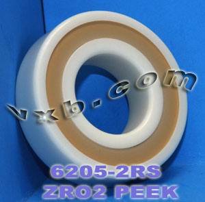 6205-2RS Full Ceramic Sealed Bearing 25x52x15 ZrO2/Si3N4 Ball