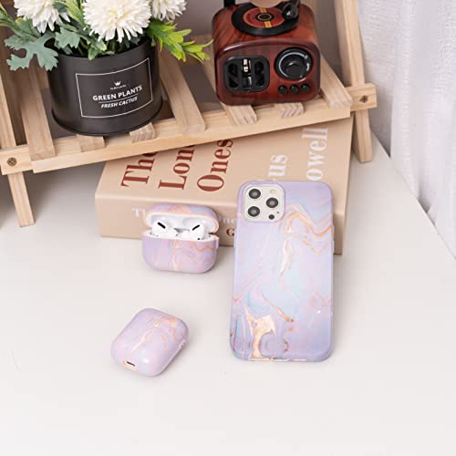 Zarlluit Purple Marbled Phone Case - Iphone 12 Pro Max Marble Decals Case, Water Paste Process Soft Flexible Tpu Purple Marble Protective Cover For Apple Iphone 12 Pro Max 6.7"- Only Phone Case In Box #TOP3