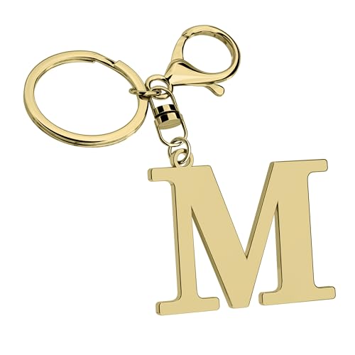 Suweibuke Stainless Steel Gold Letter A-Z Keychain for...