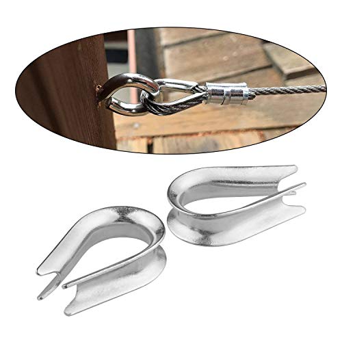 Cbtone 50 Pack M6 Stainless Steel Thimble For 1/4 Inch Diameter Wire Rope Cable Thimbles Rigging #TOP5