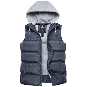 Wantdo Heren Bodywarmers met Verwijderbare Capuchon Vesten