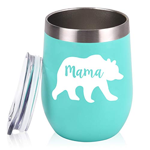 Mama Bear Wine Tumbler Gifts for Women, Best Mom Birthday Gifts for New