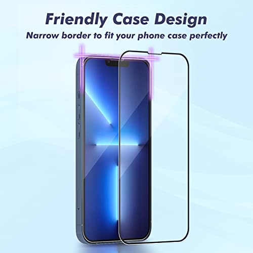 ROVLAK Screen Protector for Apple iPhone 13mini Tempered Glass Screen Protector Full Coverage Scratch-Proof Anti-Fingerprint Protective Film Protection for Apple iPhone 13mini,Black - Image 4