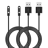 EXMRAT Charger for VeryFitPro Fitpolo Tozo Smartwatch, Magnetic Charging Cable Cord for YAMAY SW021 SW025 Letsfit ID205L ID205U ID205S Wyze 44mm 47mm (2-Pack, 3.3ft/100cm)