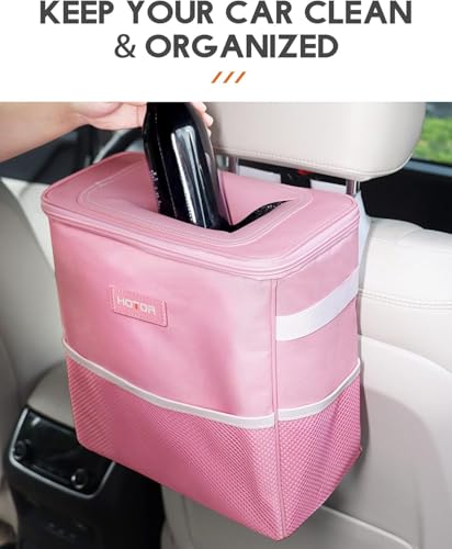 Image of HOTOR Car Trash Can, Leakproof Car Organizer, 2-Gallon, Pink