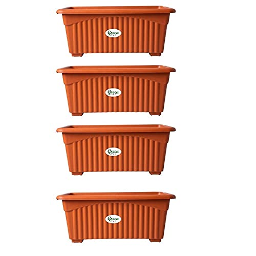 Green Live Royal Rectangular Plastic Planter Pot (Plastic, Pack of 4) (B097N6LMFN) Amazon Price History, Amazon Price Tracker