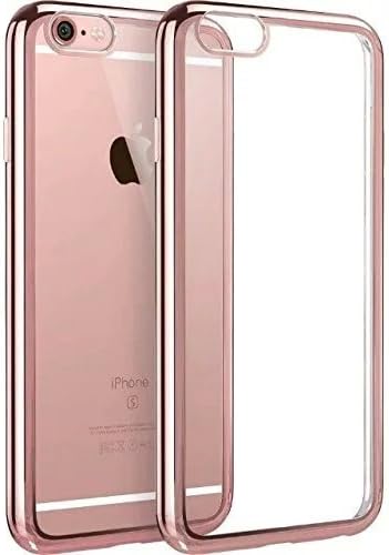 Romandar Twinkler Series 4.7-Inch Anti-Scratch Soft TPU Bumper Silicone Case with Electroplate Frame for iPhone 6 6s – Rose Gold