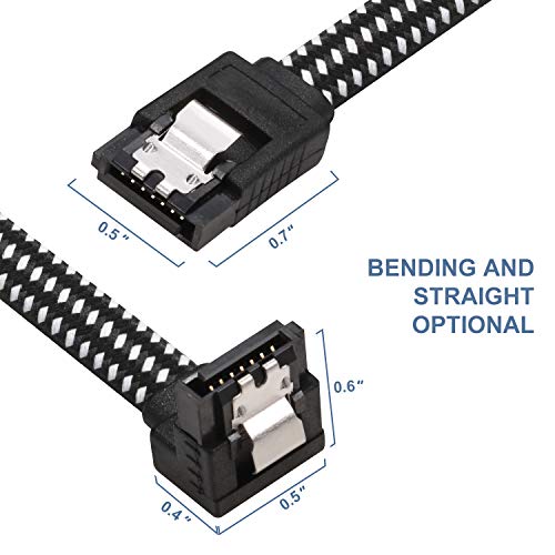 image for SATA III Cable,DanYee Nylon Braided SATA Cable III 6Gbps Straight HDD 