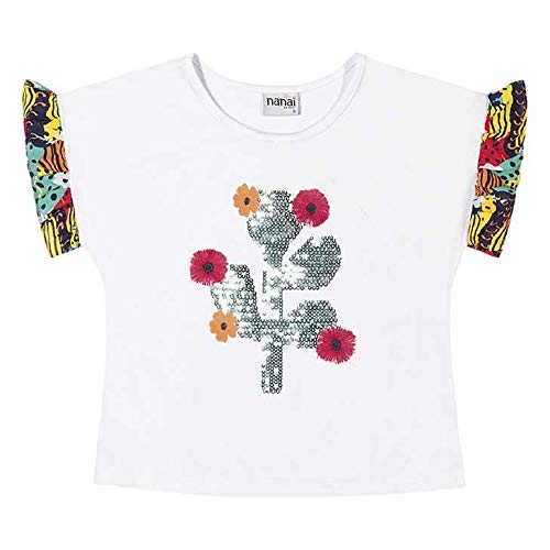 Nanai Conjunto Blusa e Shorts Cactos Meninas, 6, Branco