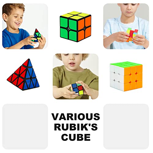 Steam Life Speed Cube Set 3 Pack Magic Cube - Includes Speed Cubes 3X3, 2X2 Speed Cube, Pyramid Cube - Smoothly Puzzle Cube Collection For Kids Teens & Adults #TOP4