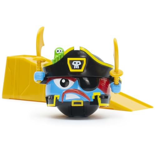 Battle Ballz: Training Pack - Captain Cutlass - Weapon Wielding Toy Pirate, Rolling Ball Character, Training Ramp, Blow Your Lid Button, Kids 5+