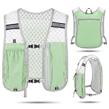 Laufweste Damen Herren, Ultraleichter Laufrucksack, Atmungsaktiver Trinkrucksack für Laufen, Radfahren, Wandern (Hellgrün)
