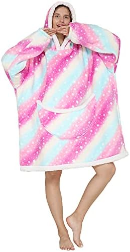 JOREAY Oversized Blanket Hoodie - Sherpa Fleece Wearable Blanket for Unisex Adult Women Men, Fluffy Giant Comfortable Hooded Sweatshirt