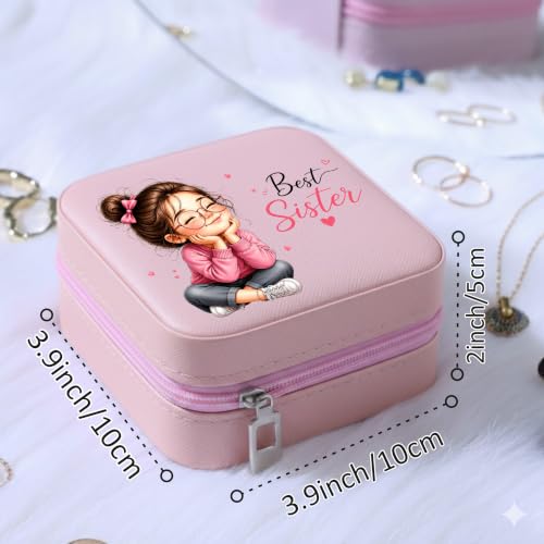 Image of P Arts Precious Art Gifts Best Sister Jewellery Organiser Box With Wooden Earring Pair,Greeting Card,Best Rakhi Gift For Sister,Rakshabandhan Combo Pack Set (Best Sister)