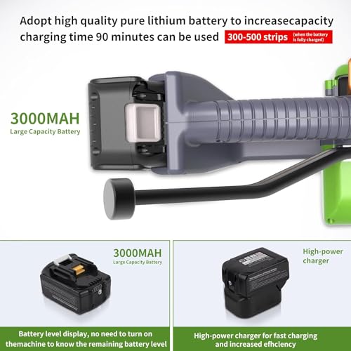GOYOJO Elektrisches Umreifungswerkzeug, Handgeführte Umreifungsmaschine für PP- und PET-Band, 1/2\ - 5/8\ Breite, für Kunststoff-Verpackungsband Spanner