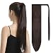BARSDAR 24 inch Ponytail Extension Long Straight Wrap Around Clip in Synthetic Fiber Hair for Women - Dark Brown