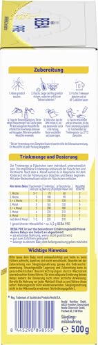 BEBA PRE Anfangsmilch von Geburt an, Babynahrung , nur Laktose, ohne Palmöl, 6er Pack (6 x 500g)