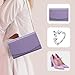 WALLYN'S Women Patent Leather Wallets Fashion Clutch Purses, Evening Bag Handbag Solid Color (Lavender)