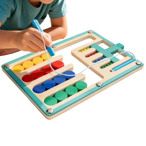 Juego de clasificación de colores de madera educativo infantil con desplazamiento magnético liso 7