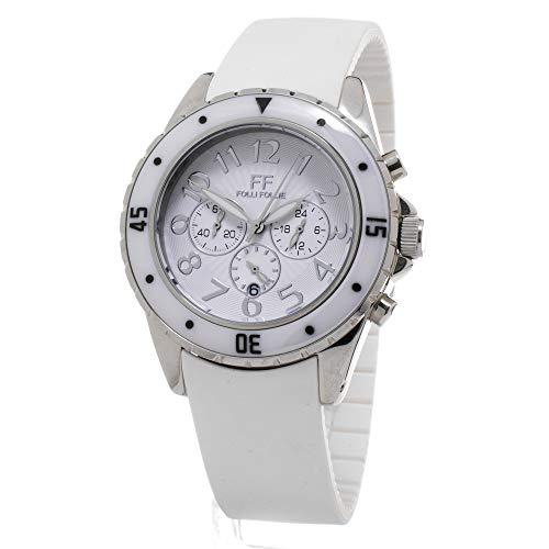 Image of Folli Follie Watch with Miyota Movement WF8T031ZEW White, White, 45MM, Stripes