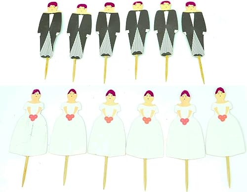 Gifts 4 All Occasions Limited SHATCHI-1392 Wedding Party Table Decoration Cake Topper Bride & Groom Anniversary Mr & Mrs UK, Multi