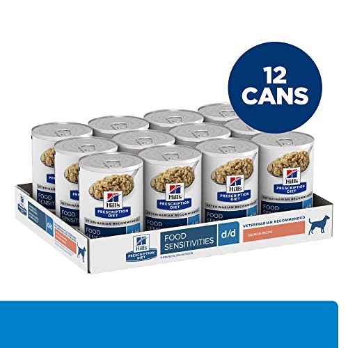 Hill's Prescription Diet D/D Skin/Food Sensitivities Salmon Formula Canned Dog Food, Veterinary Diet, 13 Oz., 12-Pack Wet Food #TOP3