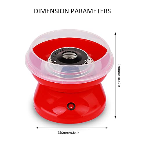 Foto von AVCXEC Zuckerwattemaschinen, 220V Haushalt elektrische Mini-Zuckerwatte, Zuckerwattemaschine mit 10 Stäbchen und Zuckermessbecher, Cotton Candy Maker für Kindergeburtstag Zuhause, Rot, Euro-Stecker