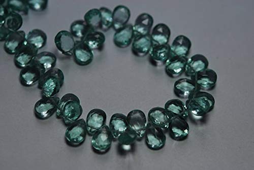 Green Amethyst Quartz perles poires briolettes facettées 7x10mm pour fil de bijoux DIY