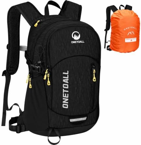 ONETOALL Wanderrucksack Damen, Diebstahlsicherer Tagesrucksack Damen, Wasserdichter Fahrrad Rucksack mit Rückenbelüftung zum Wandern Tagestour Radfahren Reisen Pendeln