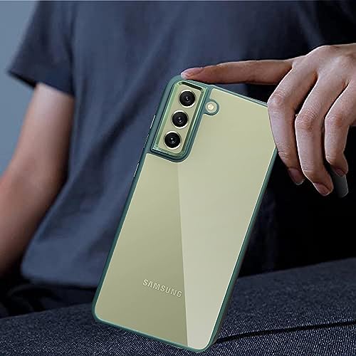 Image of A rtistque Ultra Hybrid Clear Back Cover Case for Samsung Galaxy S21 FE | Drop Protection | Transparent | Smooth TPU Sides - Green