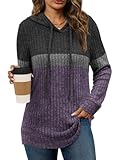 Photo Gallery lylinan felpa con cappuccio da donna morbida a costine a maniche lunghe, leggera e accogliente, autunnale, grigio e viola., s Photo Gallery lylinan felpa con cappuccio da donna morbida a costine a maniche lunghe, leggera e accogliente, autunnale, grigio e viola., s