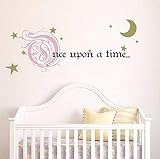 Once Upon a Time Story Book Quote Vinyl Wall Decal Removeable Baby Girl Nursery Fairy Tale Design St