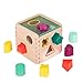 B. toys- Wonder Cube- Developmental Toy- Wooden Shape Sorter â€“ 9 Colorful Shapes â€“ Educational Toy for Toddlers, Kids â€“ 18 Months +