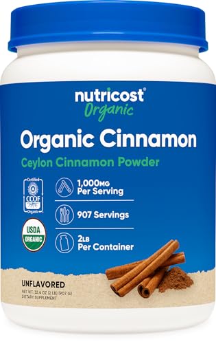 Nutricost Organic Ceylon Cinnamon Powder (2 pounds) Vegan, Gluten-Free: retailer-supplied image