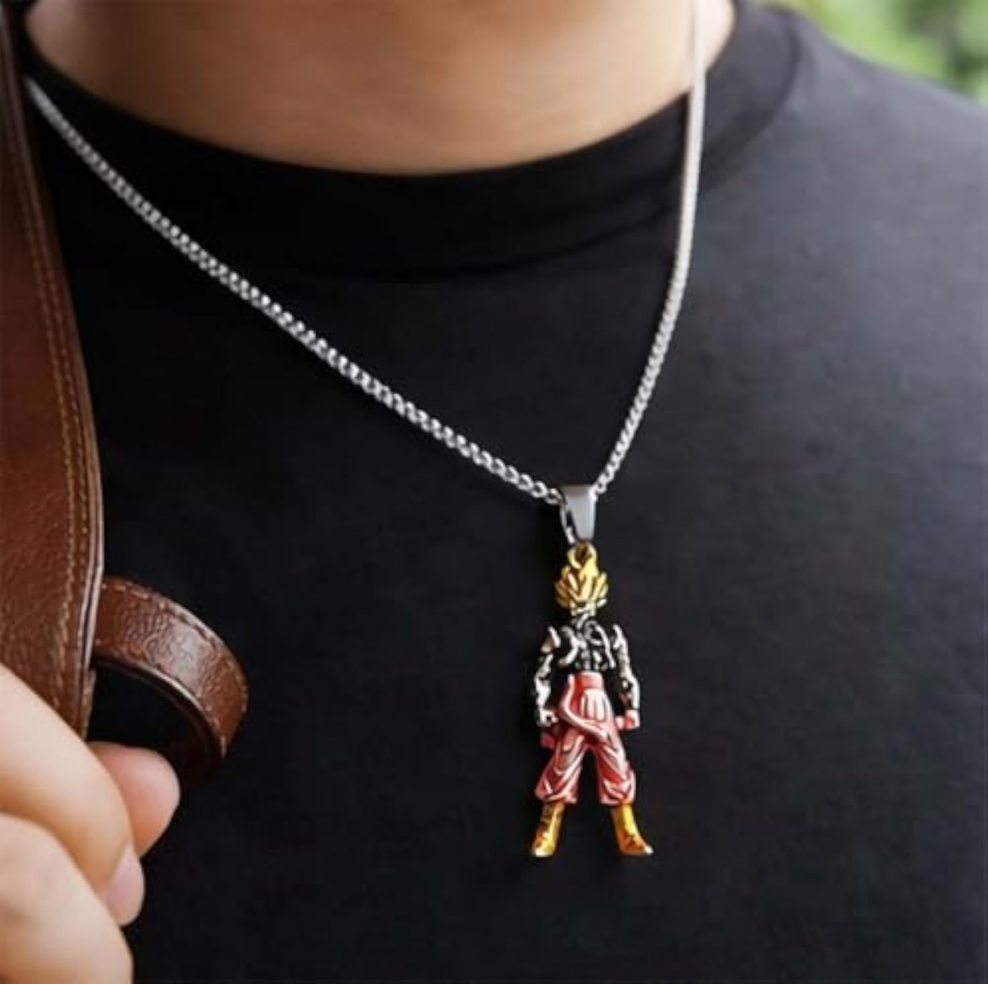 Men's Anime Super Saiyan Pendant Locket Necklace, Stylish Gift