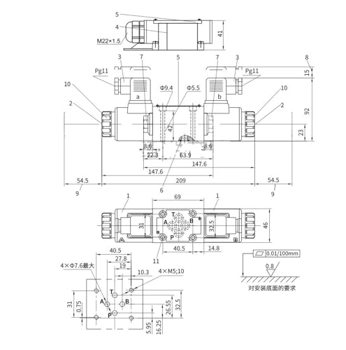 Électrovanne 4WE6J-L6X/EG24NZ5L hydraulique à commande directe 24V DC - 3