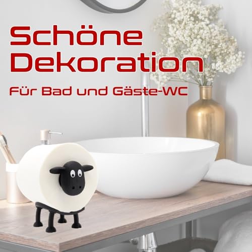 Rolli das Toilettenschaf - Toilettenpapierhalter für 38 und 42mm Rollen - Schaf - Toilettenrollenhalter (3er-Set)